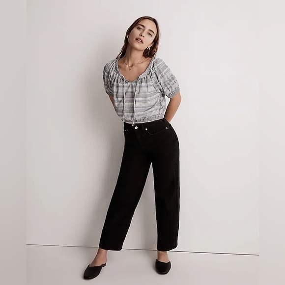 Madewell Jacquard Keyhole stripped crop top - Picture 9 of 9
